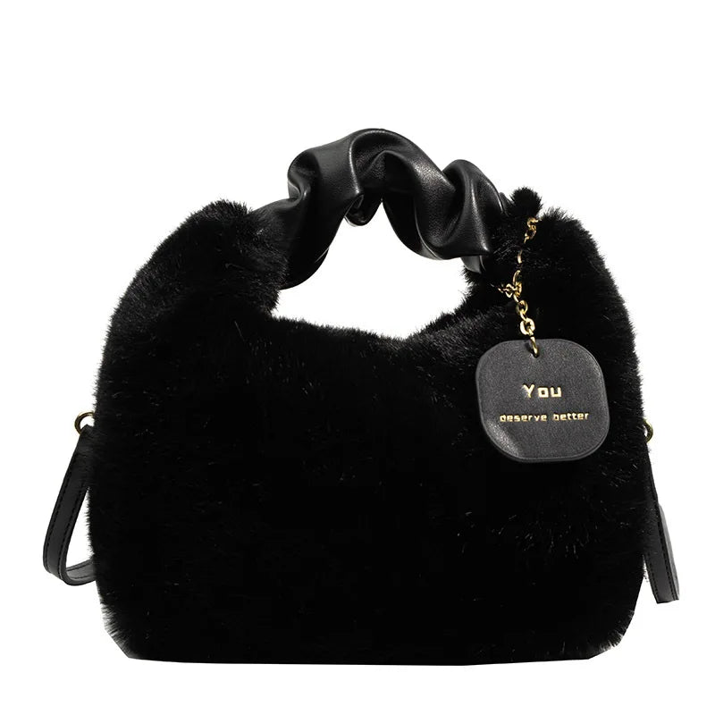 Winter Fluffy Handbags Purse Fur Crossbody Bag