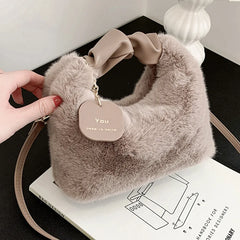 Winter Fluffy Handbags Purse Fur Crossbody Bag