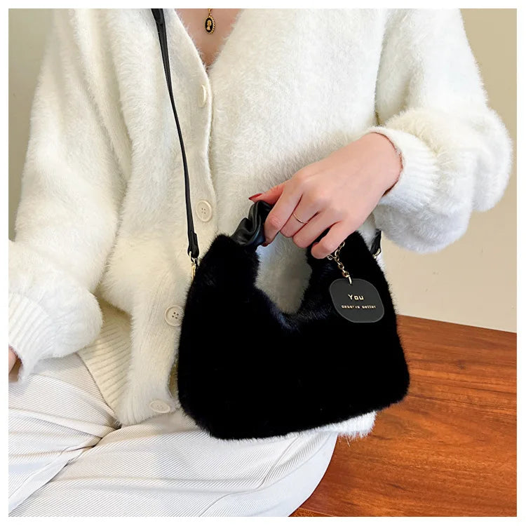 Winter Fluffy Handbags Purse Fur Crossbody Bag