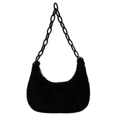 Women Acrylic Chain Plush Large Shoulder Bag