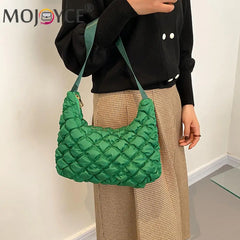Quilted Cotton Padded Shoulder Armpit Bag Travel Handbag