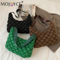 Quilted Cotton Padded Shoulder Armpit Bag Travel Handbag
