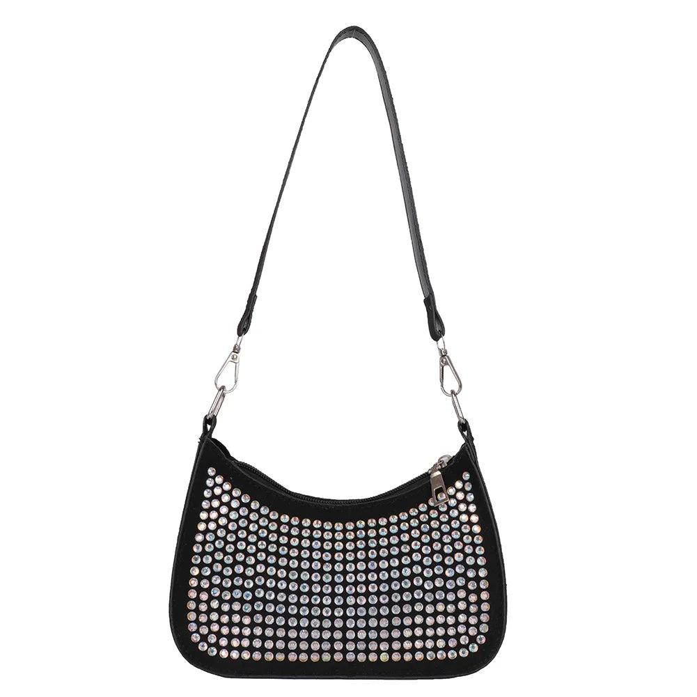 Rhinestone Underarm Bag Small Shoulder Handbag