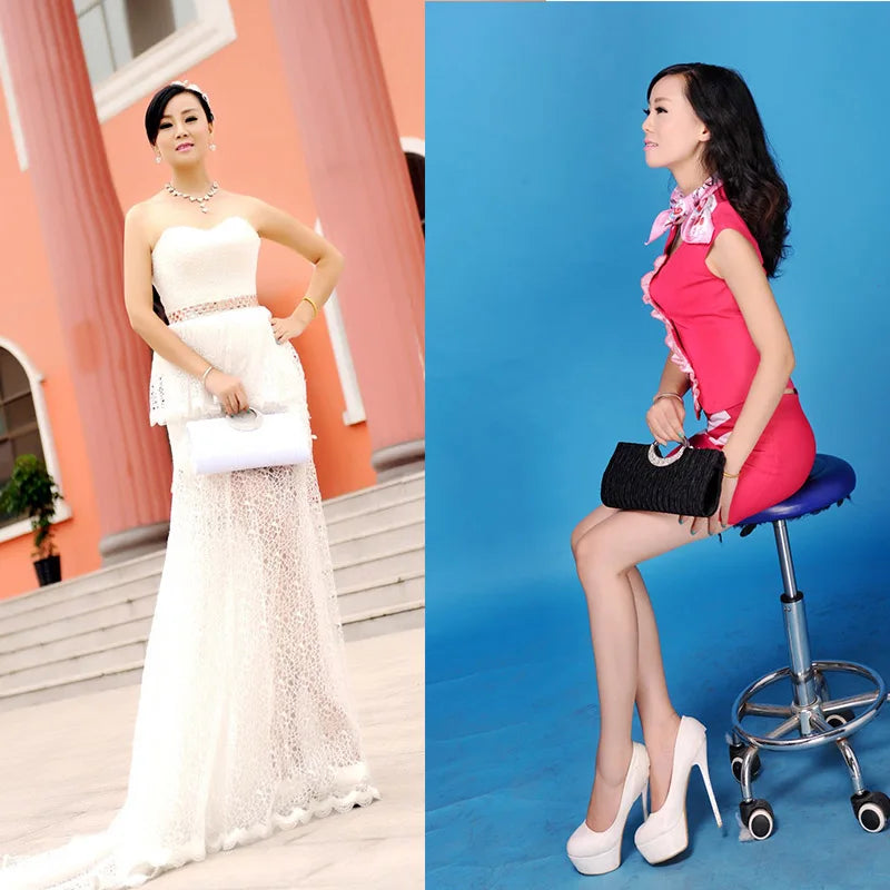 Satin Rhinestone Evening Clutch Bag Chain Handbag Purse Bridal Party