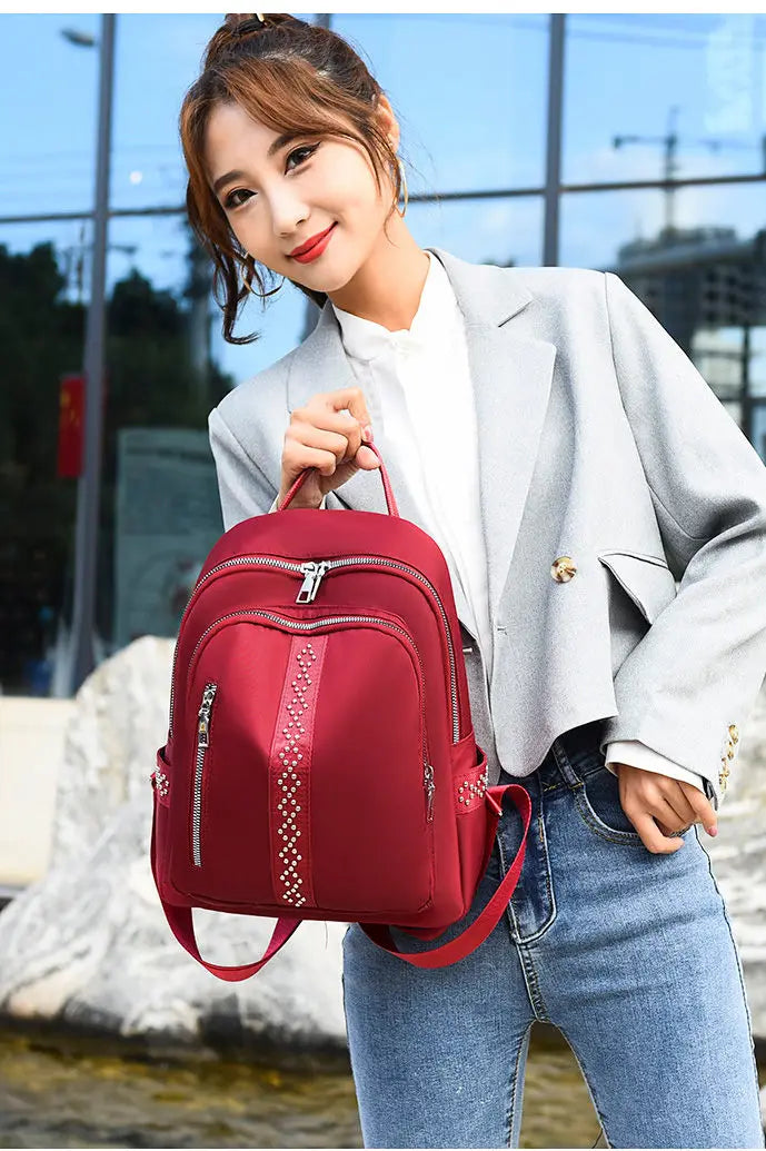 Women School Backpacks Zipper Ladies Backpack Large Capacity Teenage Girls