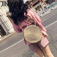 Rattan Beach Cross Body Bag Women Envelope Shoulder Shell Bag