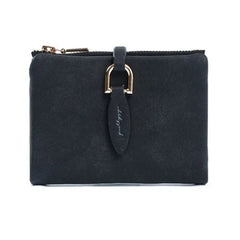 Vintage PU Leather Lady Snap Fastener Short Clutch Wallet