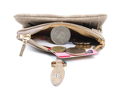 Vintage PU Leather Lady Snap Fastener Short Clutch Wallet