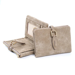 Vintage PU Leather Lady Snap Fastener Short Clutch Wallet