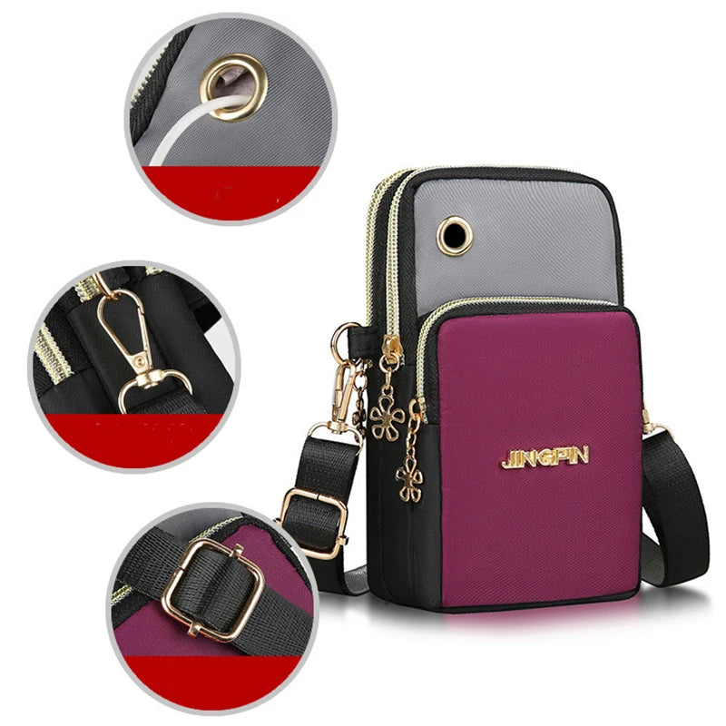 Women Shoulder Bag 3 Layer Wallet Crossbody