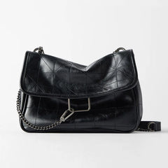 Casual Crossbody Bag with Metal Chain for Women