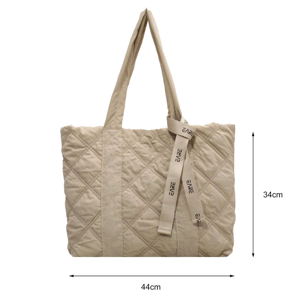 Nylon Checkered Shoulder Bag for Business