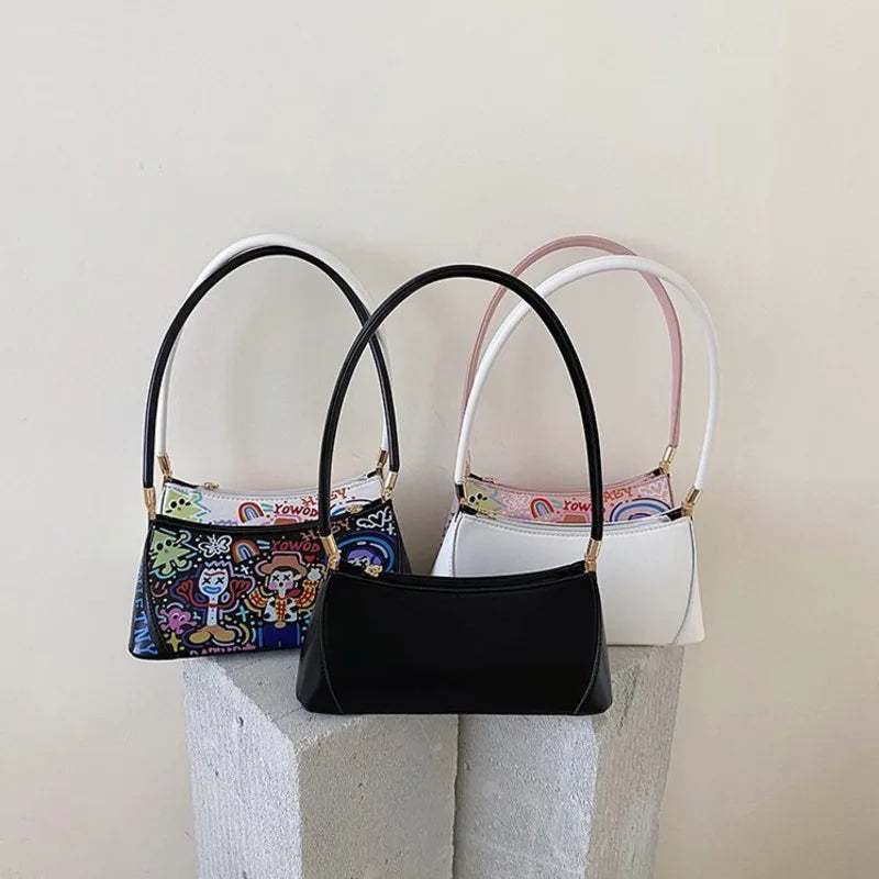 Printed PU Leather Small Shoulder Bag for Women