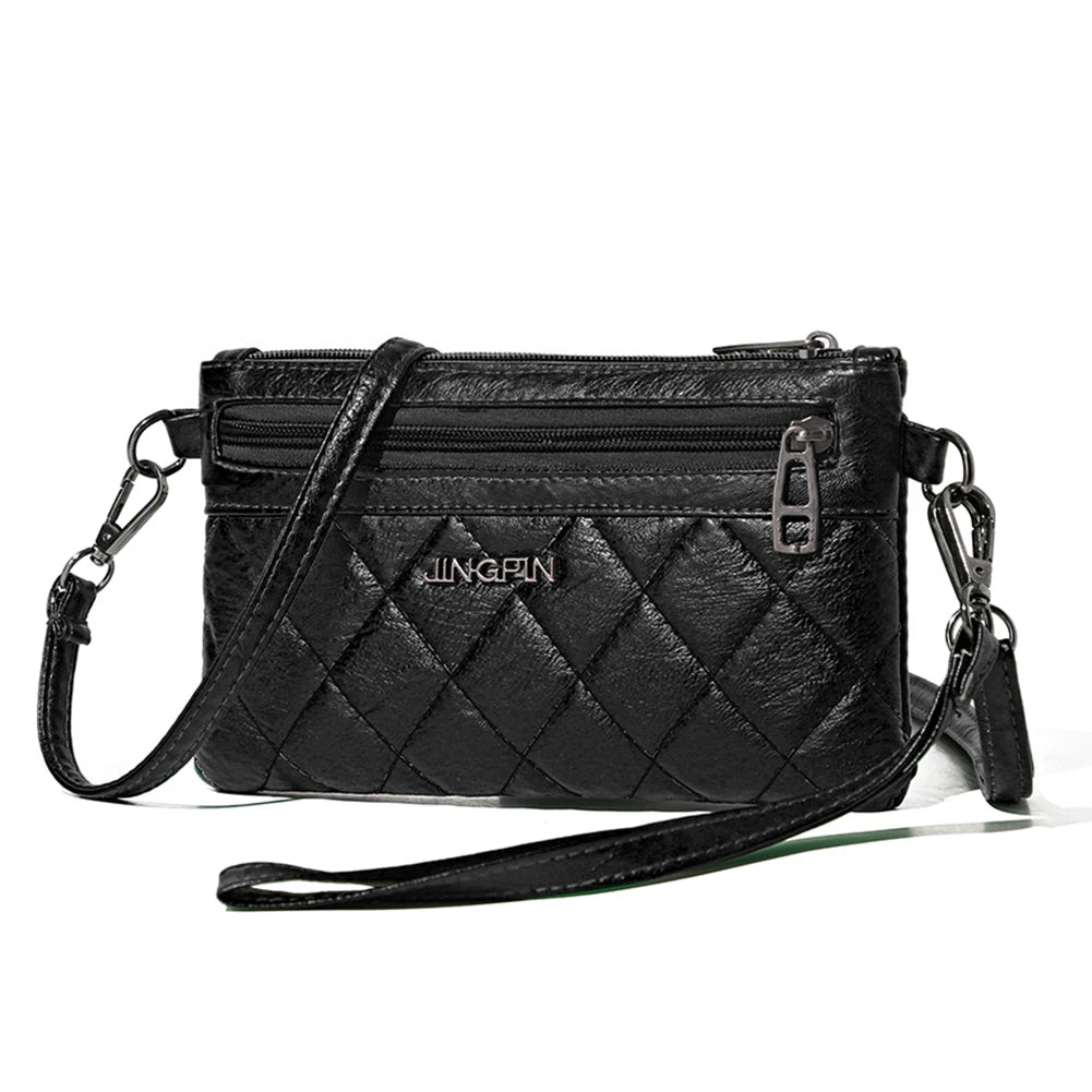 Soft Leather Shoulder Bag Solid Crossbody Satchel Flap Travel Business Bag