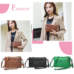 Soft Leather Shoulder Bag Solid Crossbody Satchel Flap Travel Business Bag