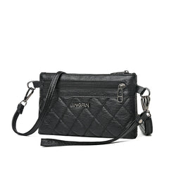 Soft Leather Shoulder Bag Solid Crossbody Satchel Flap Travel Business Bag