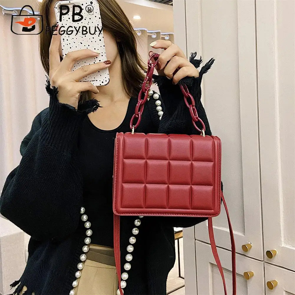 Small Plaid Crossbody Messenger Bag for Shopping