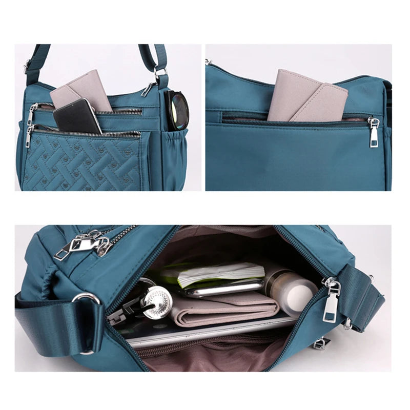 Waterproof Nylon Shoulder Bag Large Capacity Ladies Handbags