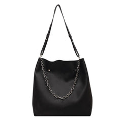 Women Shoulder Bags Solid Casual Chain Decor Underarm Bag Purse Handbags