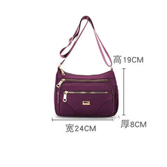 Women Shoulder Messenger Bag Nylon Lightweight Waterproof Zipper