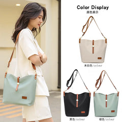 Women Shoulder Messenger Bag Waterproof Nylon Oxford PU Lightweight Package