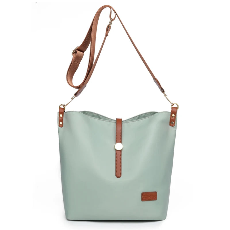 Women Shoulder Messenger Bag Waterproof Nylon Oxford PU Lightweight Package