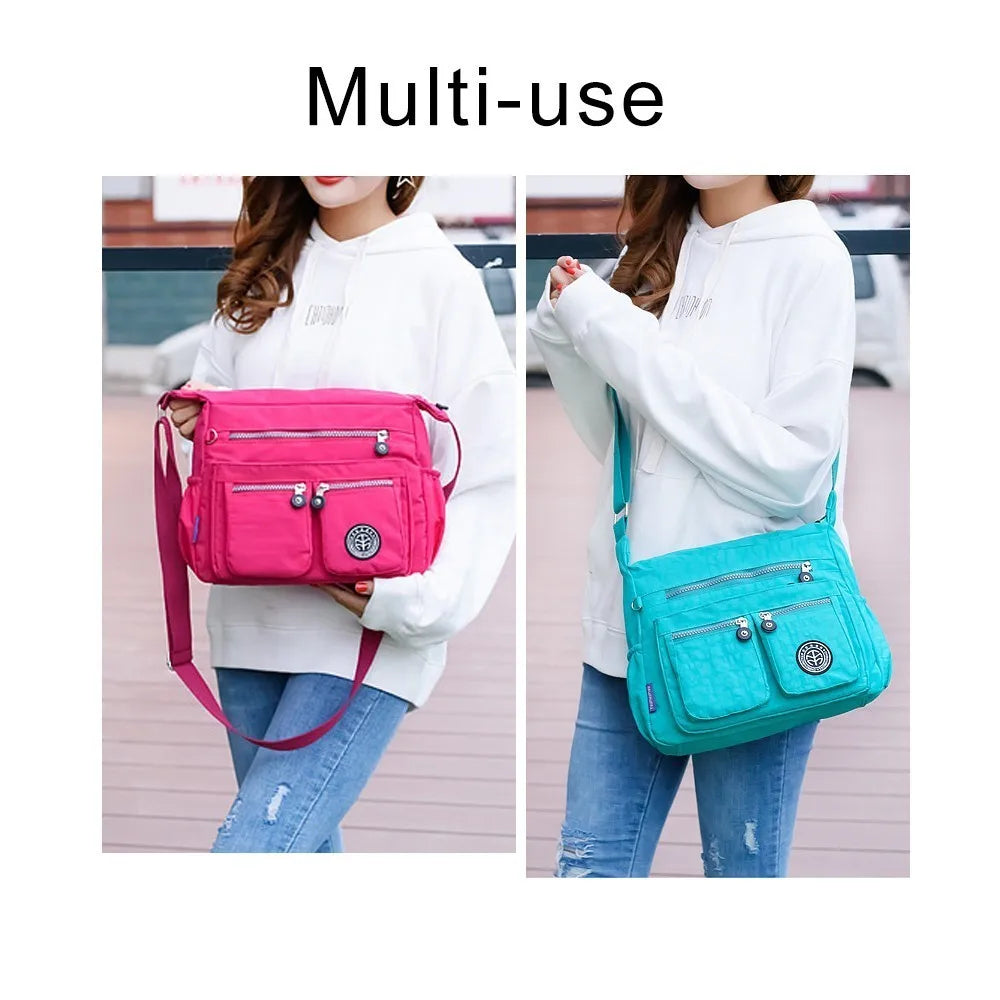 Waterproof Nylon Shoulder Crossbody Bag Large Capacity