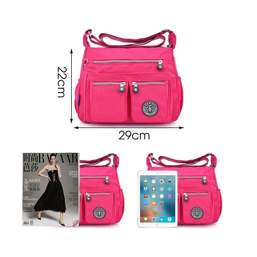 Waterproof Nylon Shoulder Crossbody Bag Large Capacity