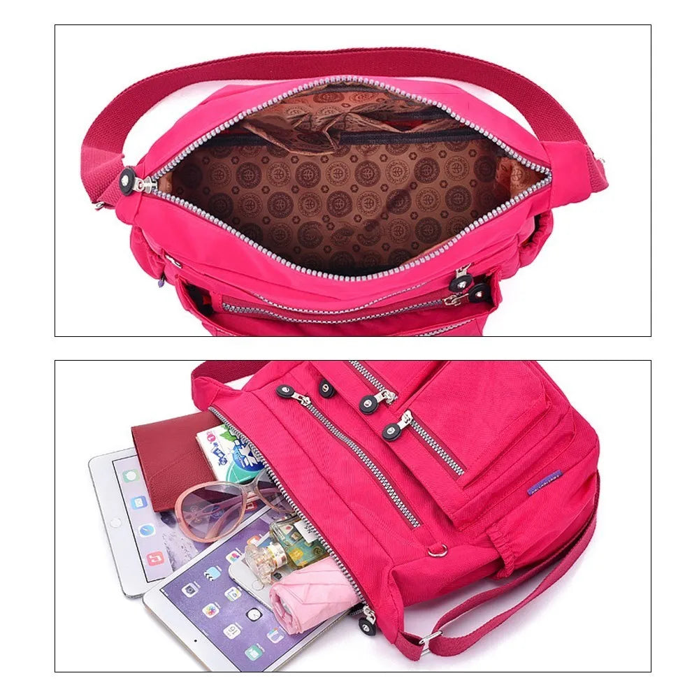 Waterproof Nylon Shoulder Crossbody Bag Large Capacity