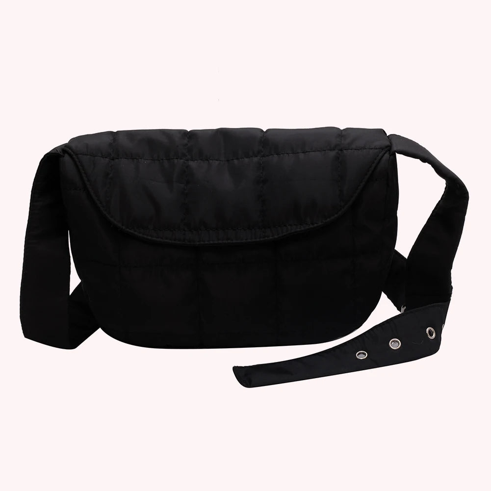 Quilted Sling Hand Bag Rhombus Pattern Flap Lightweight