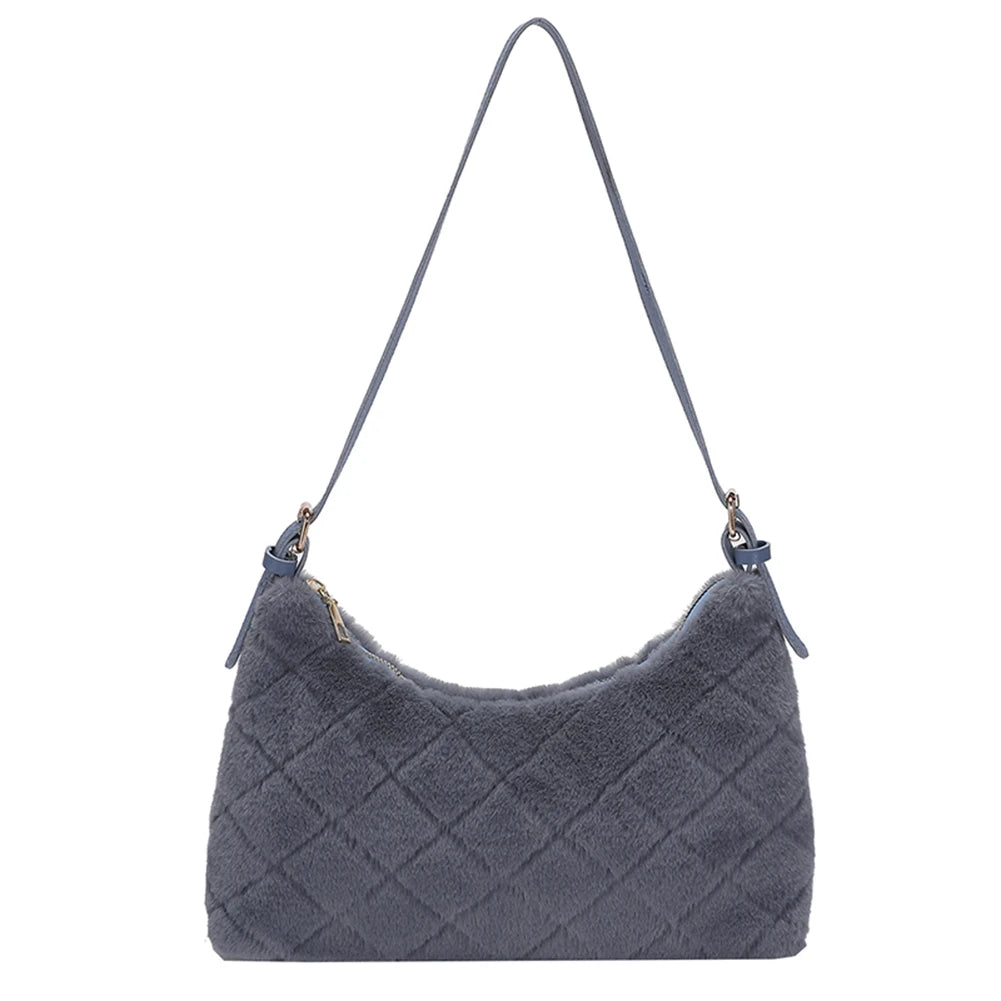 Women Shoulder Tote Bag Plush Armpit Bag Lightweight for Travel Shopping
