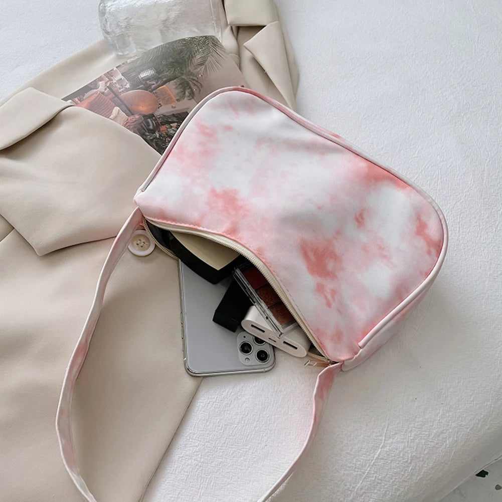 Women Tie Dye Underarm Bag Travel Handbag