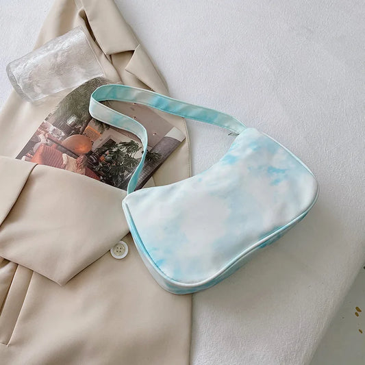 Women Tie Dye Travel Handbag Casual Small Top-handle Bag