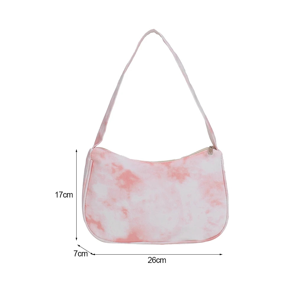 Women Tie Dye Underarm Bag Travel Handbag