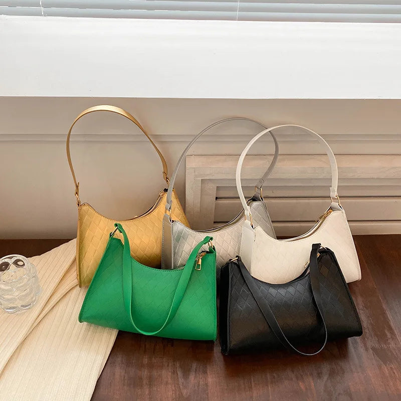 Retro PU Leather Shoulder Bag Zipper Hobos Casual Handbag