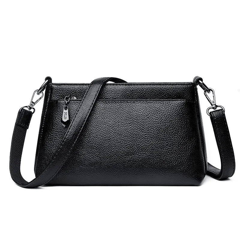 Red Leather Crossbody Bag Vintage Shoulder Handbag