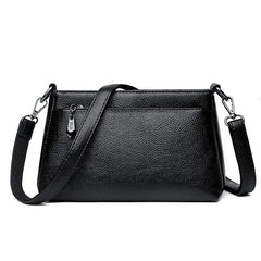 Red Leather Crossbody Bag Vintage Shoulder Handbag