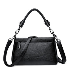 Red Leather Crossbody Bag Vintage Shoulder Handbag