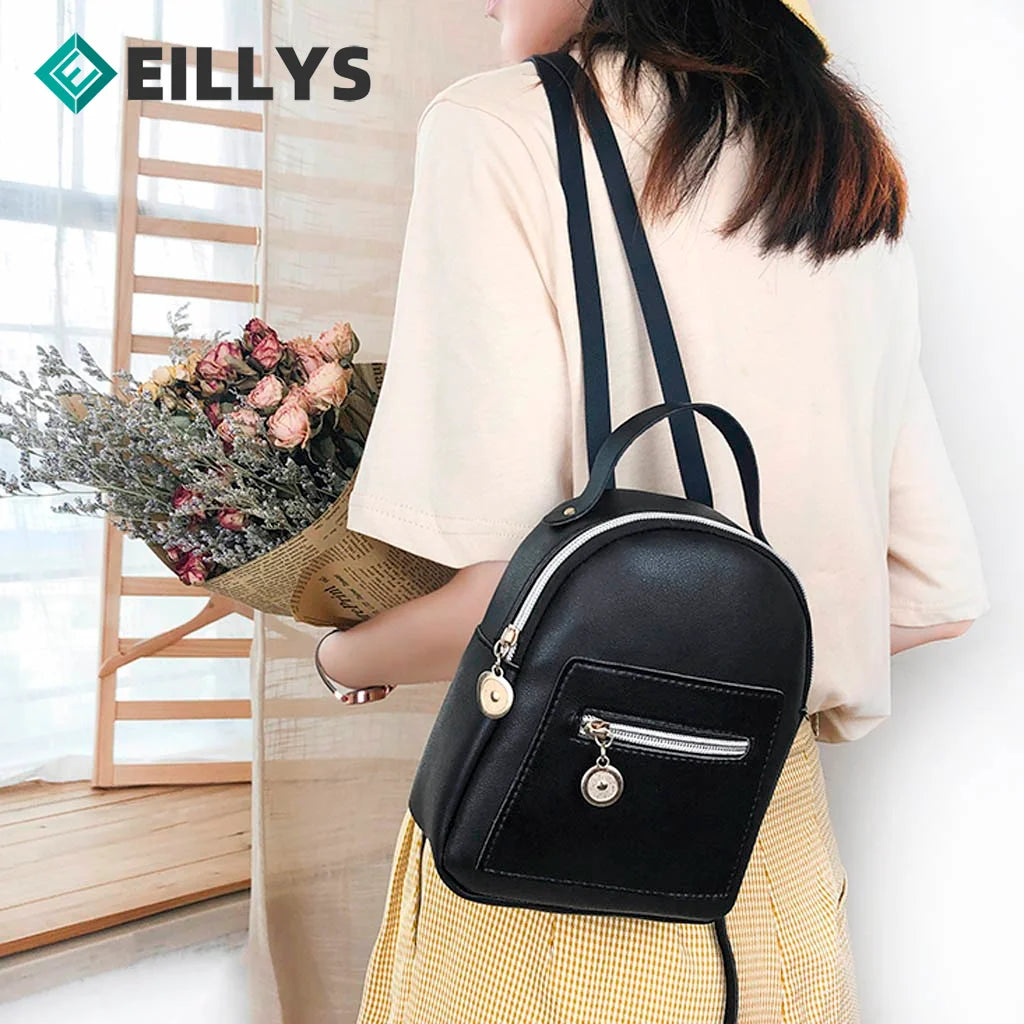 Women Small Backpack Letter Mobile Phone Mini Backpack Women Pu Leather