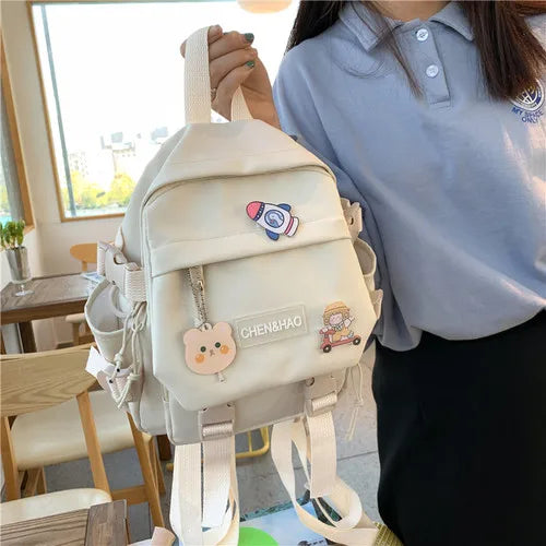 Women Small Backpack Nylon Mini Backpacks Shoulder Bag School Bag for Teenager G