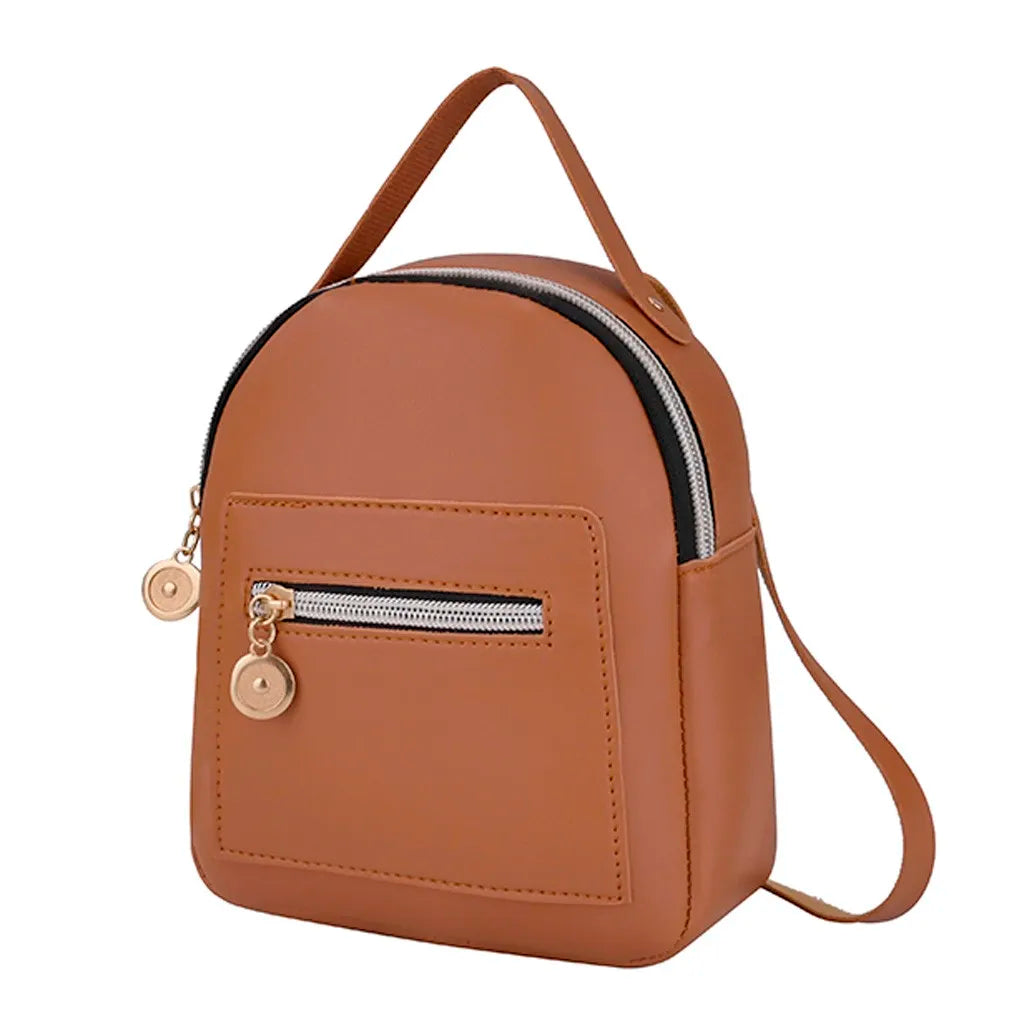 Women Small Bag Backpack Letter Mobile Phone Mini Backpack Women Pu Leather