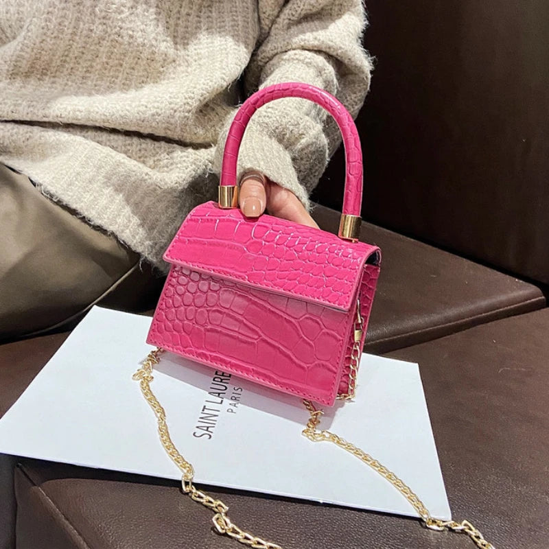 Crocodile Pattern Mini Square Bag All-match Shoulder Bag