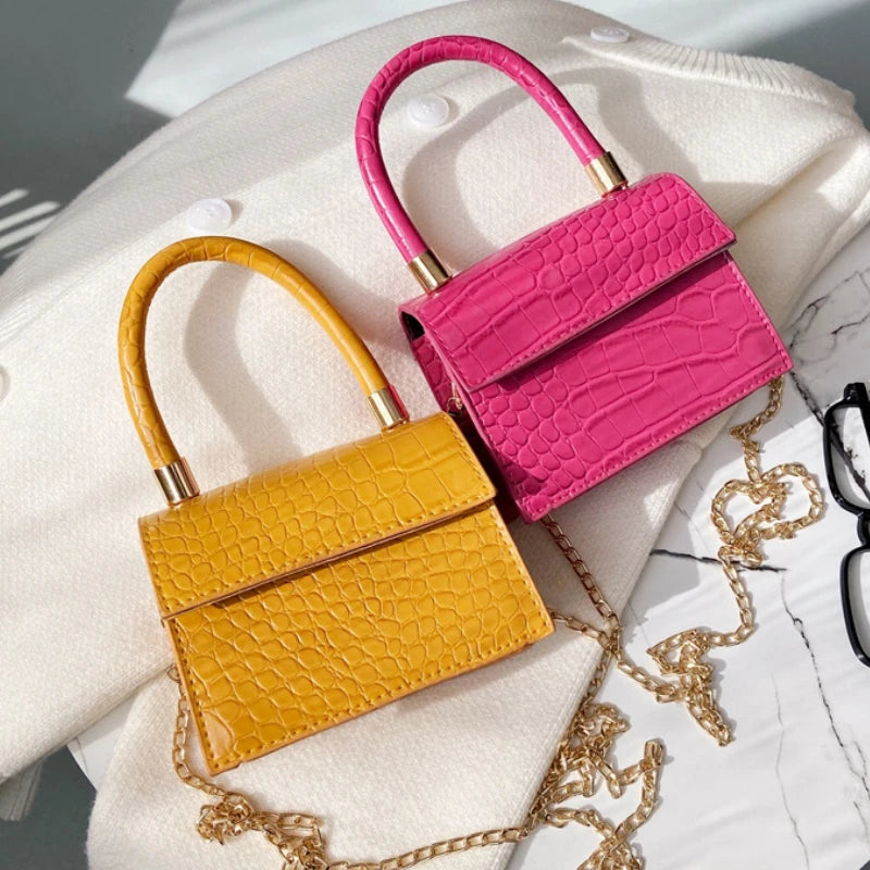 Crocodile Pattern Mini Square Bag All-match Shoulder Bag