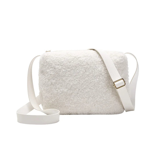 Small Plush Winter Satchel Shoulder Bag