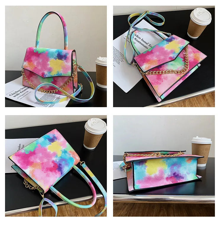 Graffiti Small Square Shoulder Bag Chain Messenger Bag