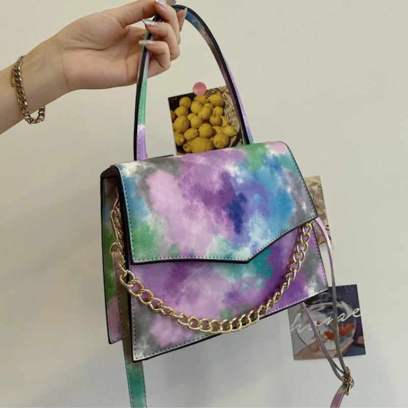 Graffiti Small Square Shoulder Bag Chain Messenger Bag