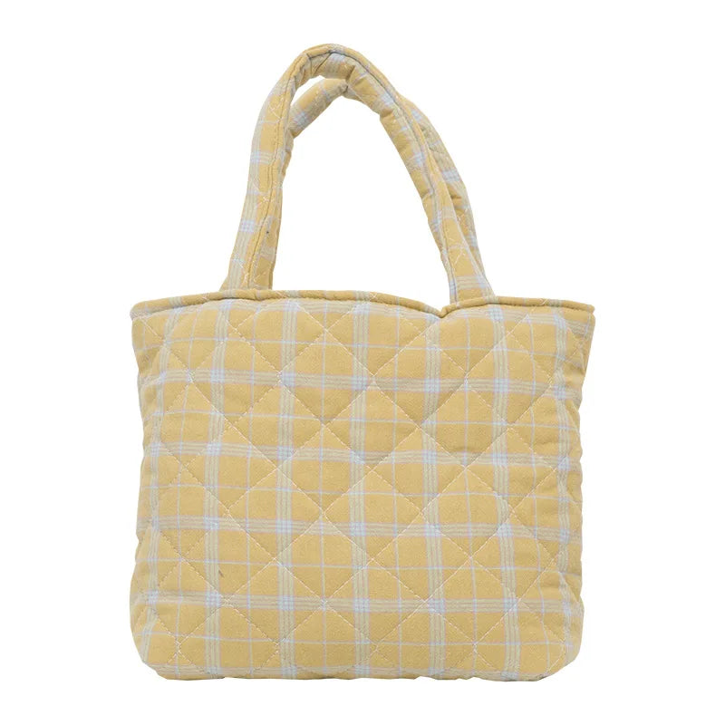 Plaid Shoulder Messenger Bag Vintage Ladies Purse Handbag Large Capacity Tote
