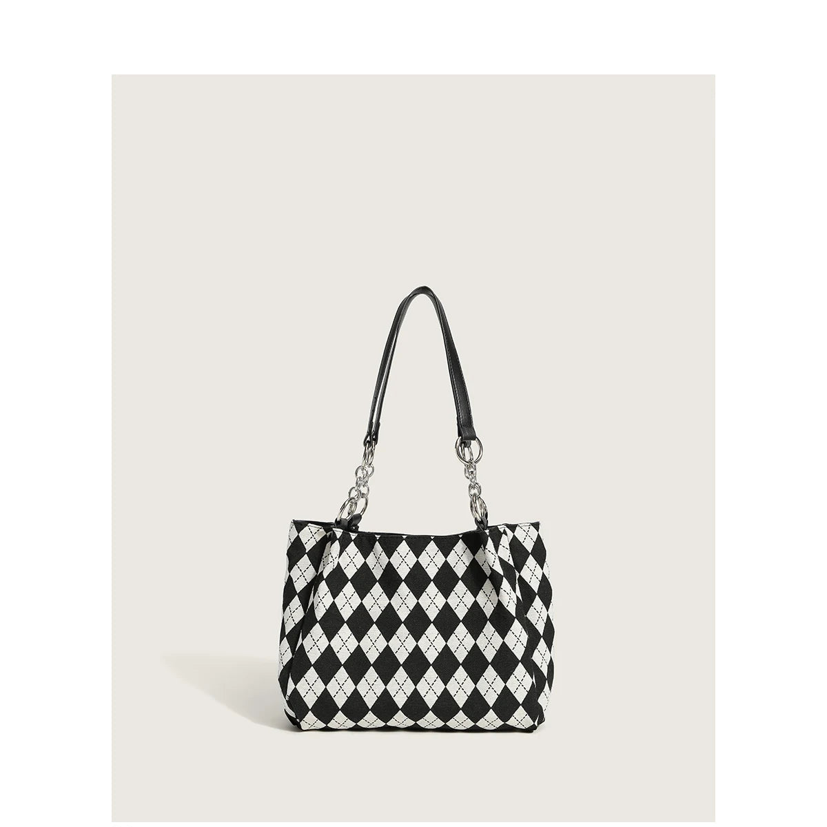 Women Small Shoulder Underarm Bag PU Leather Handbag Diamond Checked