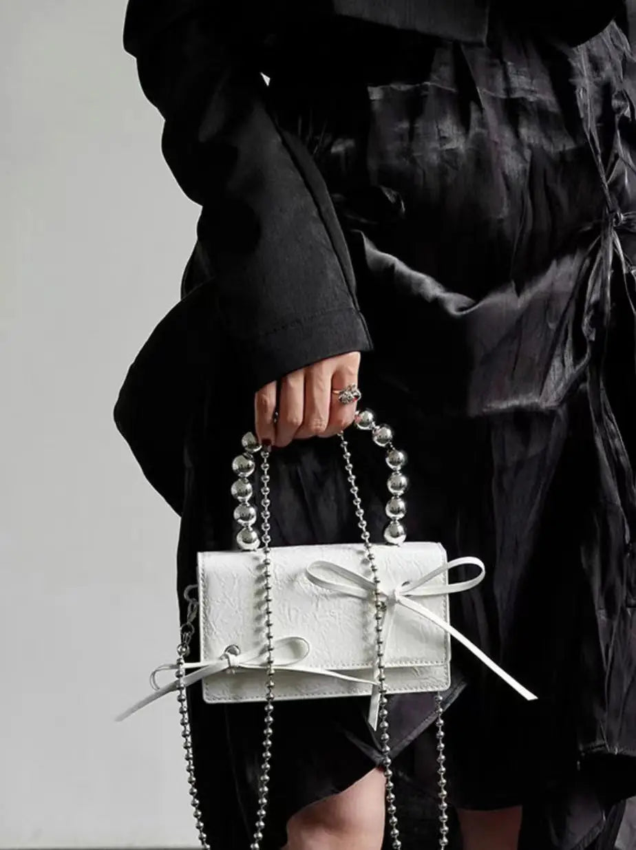 Women Small Square Shoulder Bag Metal Chain Crossbody Bag