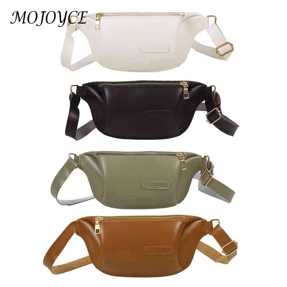 Women Solid Crossbody Bag Casual Ladies PU Leather Fanny Packs Small Purse
